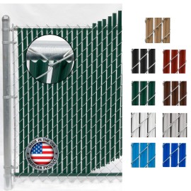 Fencesource Wave Slat (9 Colors) Single Wall Bottom Locking Privacy Slat For 4, 5, 6, 7 And 8 Chain Link Fence (7 Ft, Green)