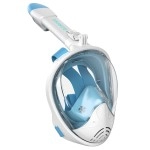 G2Rise Sn01 Full Face Snorkel Mask With Detachable Snorkeling Mount, Anti-Fog And Foldable Design For Adults Kids (White Blue, Sm)