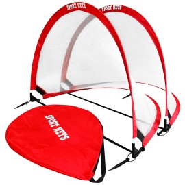 Pop Up Soccer Goals For Kids (2 Goal Set, 2.5 Ft) With Carry Bag, Easy Set Up And Take Down, Quick Assembly, Lightweight And Foldable Design For Instant Game Time Fun