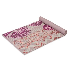 Gaiam Yoga Mat Classic Print Non Slip Exercise & Fitness Mat For All Types Of Yoga, Pilates & Floor Workouts, Bohemian Rose, 4Mm