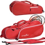 Athletico 6 Racquet Tennis Bag Padded To Protect Rackets & Lightweight Professional Or Beginner Tennis Players Unisex Design For Men, Women, Youth And Adults (Red)