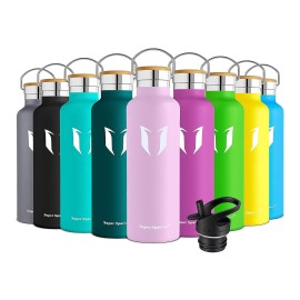 Super Sparrow Water Bottle - Stainless Steel Bottle - Double Walled Vacuum Insulated - Standard Mouth Flask - Bpa - Ideal As Sports Bottle (500Ml - Cherry Blossoms)