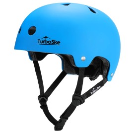 Turboske Skateboard Helmet, Bmx Helmet, Multi-Sport Helmet, Bike Helmet For Kids, Youth, Men, Women (Blue, Sm (205-228))