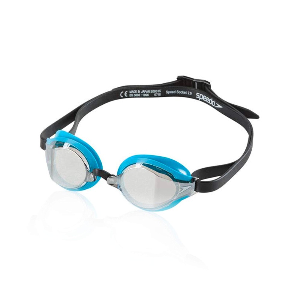 Speedo Unisex-Adult Swim Goggles Speed Socket 2.0 , Smoke Ice Mirrored