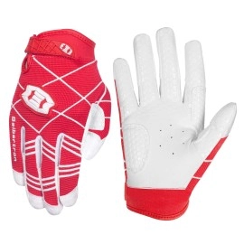 Seibertron B-A-R Pro 2.0 Signature Baseball/Softball Batting Gloves Super Grip Finger Fit For Youth (Red, M)