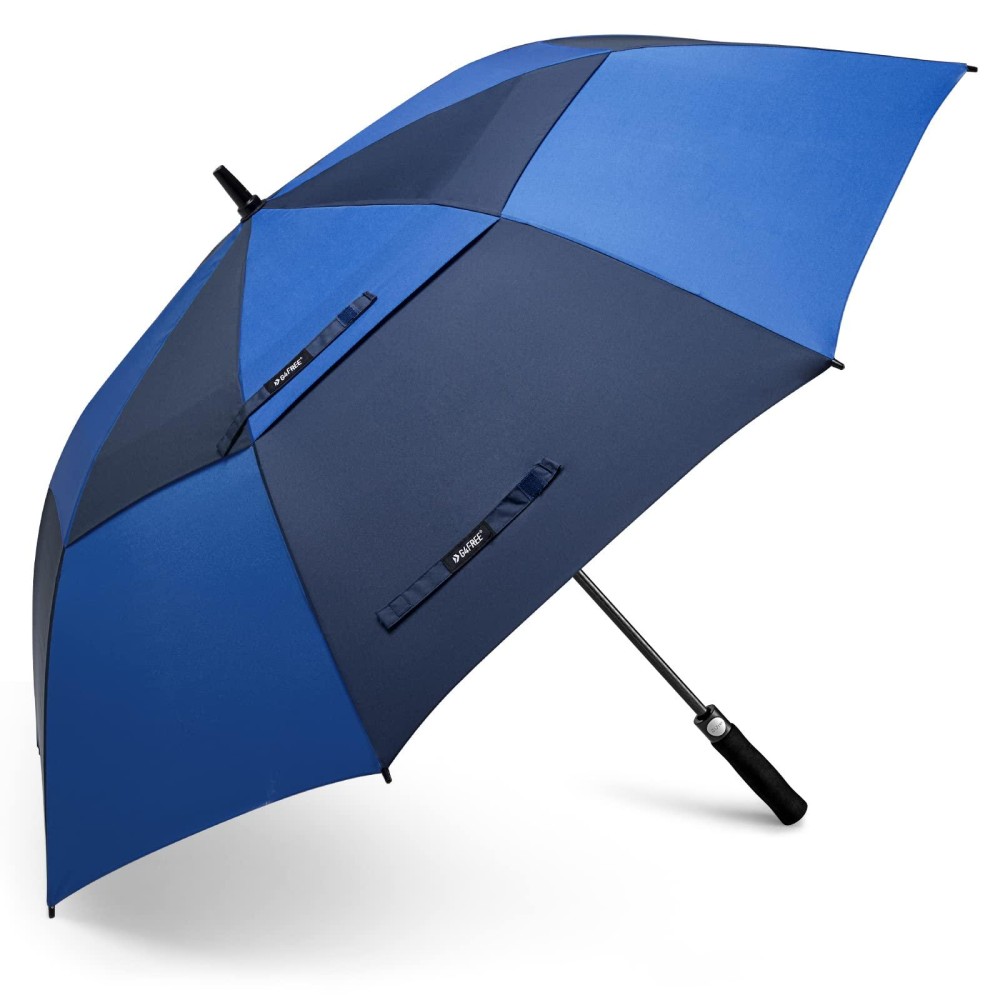 G4Free 54 Inch Automatic Open Golf Umbrella Windproof Extra Large Oversize Double Canopy Vented Windproof Waterproof Stick Umbrellas For Men (Dark Blue/Sapphire)