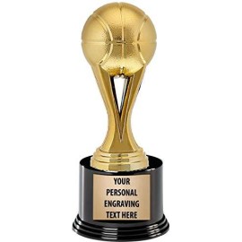 Crown Awards Basketball Trophies With Custom Engraving, 725 Personalized Gold Basketball Trophy On Deluxe Round Base 50 Pack