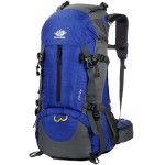 Esup Hiking Backpack, 50L Multipurpose Camping Backpack With Rain Cover 45L+5L (Sky Blue)