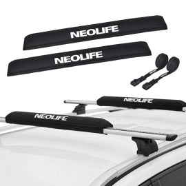Wonitago Soft Roof Rack Pads With Two 15 Ft Tie Down Straps For Surfboard, Sup Paddleboard, Snowboard, 28 (Pair) Black
