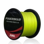 Runcl Powerbraid Braided Fishing Line, Ultra Durable Braided Line 4 Strands - Seamless Weaving Tech, Enhanced Coating Tech, Zero Stretch, High Sensitivity (Hi-Vis Yellow, 300Yds, 60Lb(27.2Kgs))