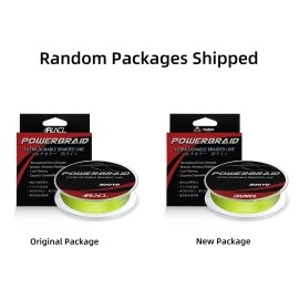 Runcl Powerbraid Braided Fishing Line, Ultra Durable Braided Line 4 Strands - Seamless Weaving Tech, Enhanced Coating Tech, Zero Stretch, High Sensitivity (Hi-Vis Yellow, 300Yds, 60Lb(27.2Kgs))