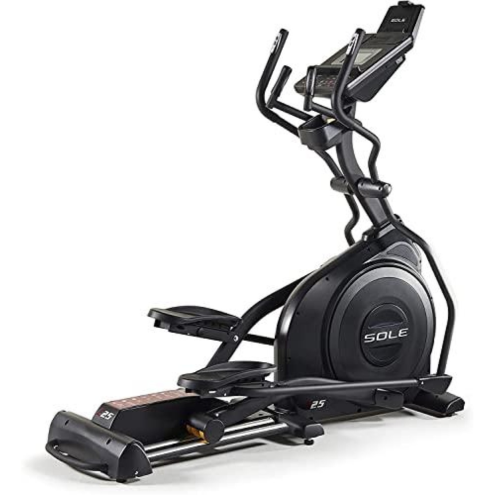 Sole Fitness E25 2020 Model Indoor Elliptical, Home And Gym Exercise Equipment, Smooth And Quiet, Versatile For Any Workout, Bluetooth And Usb Compatible