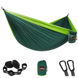 Anortrek Camping Hammock, Super Lightweight Portable Parachute Hammock With Two Tree Straps Single Or Double Nylon Travel Tree Hammocks For Camping Backpacking Hiking