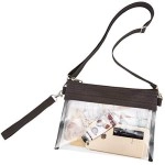 Uspeclare Clear Crossbody Purse Bag Stadium Approved Clear Tote Bag For Work Concert Sports(Brown