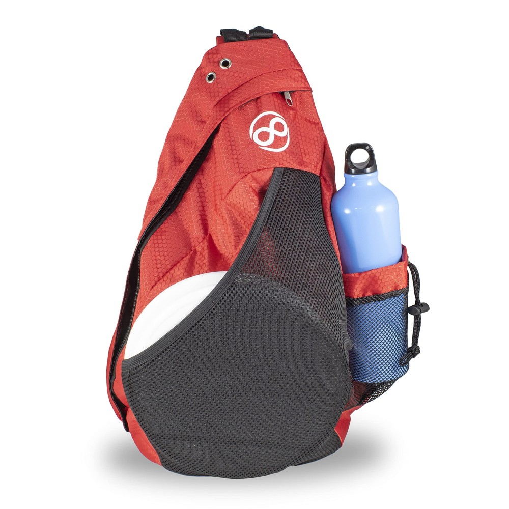 Infinite Discs Slinger Disc Golf Backpack For Quick Disc Storage, 6-12 Discs In Your Bag (Red)