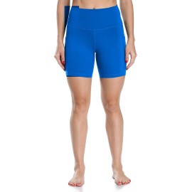 Colorfulkoala Womens High Waisted Biker Shorts With Pockets 6 Inseam Workout Yoga Tights (Xl, Sapphire Blue)
