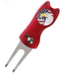 Champmate Golf Divot Tool, Stainless Steel Switchblade And Foldable Magnetic With Usa Golf Ball Marker In 5 Designs (Red Eagle)
