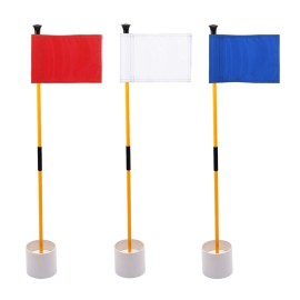 Kingtop Miniature Golf Flagstick, Practice Putting Green Flags For Yard, Golf Pin Flag Hole Cup Set, Portable 2-Section Design, 3Ft Flagpole, Indoor Outdoor, Plain Flag, 3-Pack