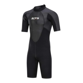 Zcco Shorty Wetsuit Mens 3Mm Premium Neoprene Full Sleeve For Snorkeling, Surfing,Canoeing,Scuba Diving Suits (3Mm,L)