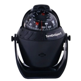 Boat Compass Dash Mount Flush - Boating Compass Dashboard Suction - Navigation Marine Compass Boats Surface Mount - Illuminated Dashboard Compass Ship - Electronic Sea Compass Suction Cup (Black)