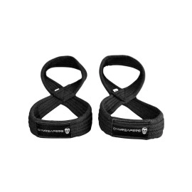 Figure 8 Lifting Straps For Deadlift, Powerlifting, Strongman, & Cross Training Strong Weightlifting Wrist Straps For Men, Women(Black, Small)