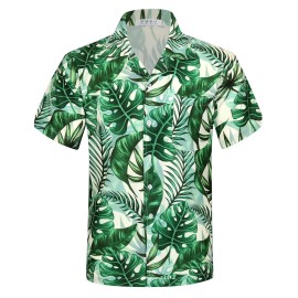 Aptro Mens Hawaiian Shirt Relax Fit Casual Short Sleeve Shirts Hws032 3Xl