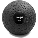 Yes4All 25 Lbs Slam Ball For Strength, Power Workout - Fitness Exercise Ball With Grip Tread Durable Rubber Shell (25 Lbs, Black)