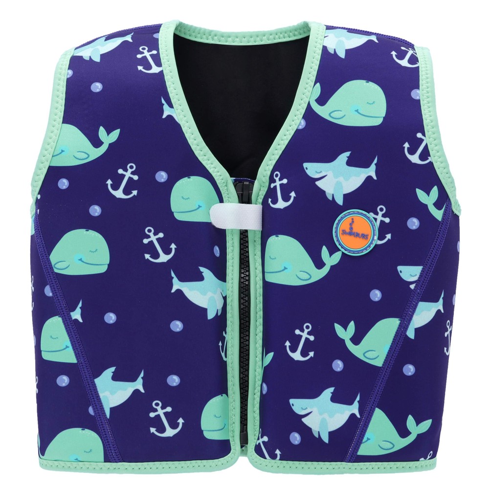 Swimbubs Childrens Swim Jacket Swimming Float Vest For Kids Toddlers Buoyancy Aid (1-3 Years, Blue Whale)