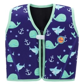 Swimbubs Childrens Swim Jacket Swimming Float Vest For Kids Toddlers Buoyancy Aid (1-3 Years, Blue Whale)