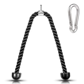 36-Inch Length Tricep Rope Pull Down Fitness Cable Attachment With Stainless Steel Snap Hook (36-Inch)