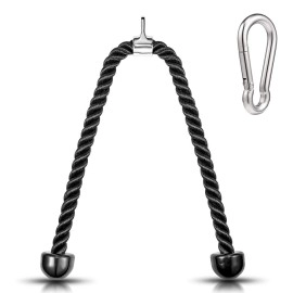 36-Inch Length Tricep Rope Pull Down Fitness Cable Attachment With Stainless Steel Snap Hook (36-Inch)