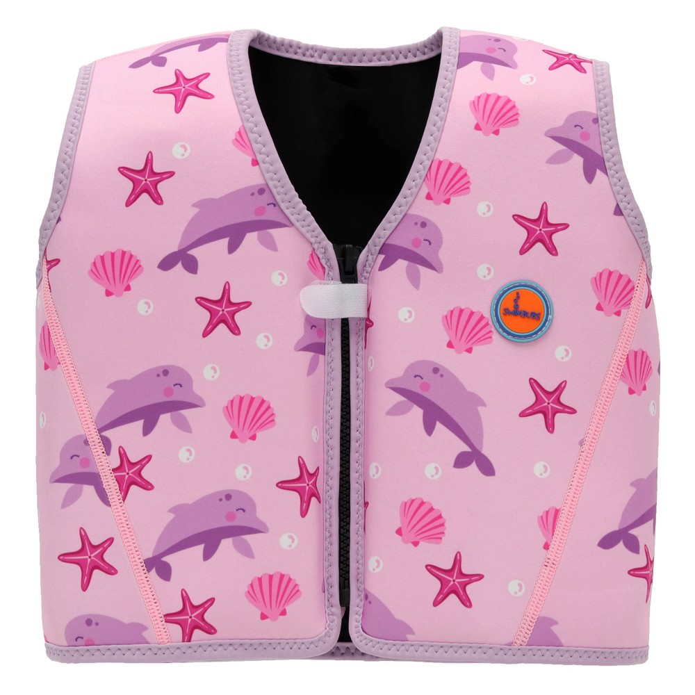 Swimbubs Childrens Swim Jacket Swimming Float Vest For Kids Toddlers Buoyancy Aid (1-3 Years, Pink Dolphin)