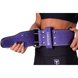 Iron Bull Strength Powerlifting Belt/Weight Lifting Belt - 10mm Double Prong - 4-inch Wide - Advanced Back Support for Weightlifting and Heavy Power Lifting (Purple, Large)