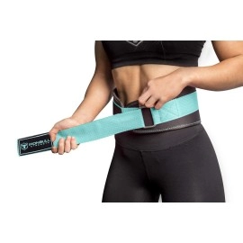 Iron Bull Strength Women Weight Lifting Belt - High Performance Neoprene Back Support - Light Weight & Heavy Duty Core Support for Weightlifting and Fitness (Black/Mint, X-Small)
