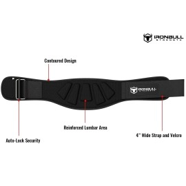 Iron Bull Strength Weightlifting Belt For Men And Women - 6 Inch Auto-Lock Weight Lifting Back Support, Workout Back Support For Lifting, Fitness, Cross Training And Powerlifitng (X-Large, Black)