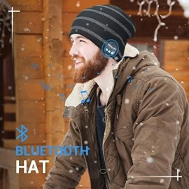 Bluetooth Beanie Hat Men Gifts - Christmas Stocking Stuffers For Men Women Teen Boys, Unique Cool Tech Gadgets Winter Music Cap For Teenage Girls Black