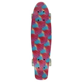 Skateboard Youth 22 Inch Mini Cruiser Retro Starry Adults Skateboards For Kids Boys Girls Beginners Child Toddler Teenagers Dog Age 5 (Mixture Of Pink And Blue)