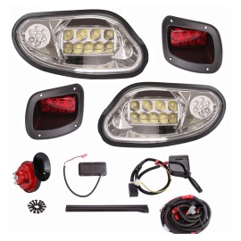 10L0L Golf Cart LED Light Kit (12V) for EZGO Freedom/t48 2014-up (Gas & Electric ) with Universal Deluxe Light Upgrade Kit, with Turn Signals Switch Horn Brake Lights Harness