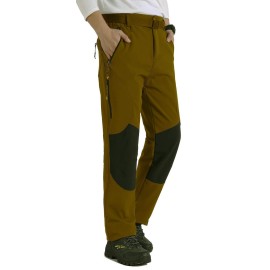 Singbring Men's Outdoor Windproof Hiking Pants Waterproof Ski Pants X-Large Tan(M05F32-Tan-XL)