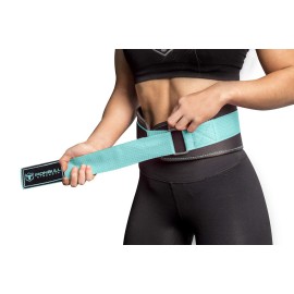 Iron Bull Strength Women Weight Lifting Belt - High Performance Neoprene Back Support - Light Weight & Heavy Duty Core Support for Weightlifting and Fitness (Black/Mint, Medium)