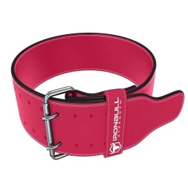 Iron Bull Strength Powerlifting Belt/Weight Lifting Belt - 10mm Double Prong - 4-inch Wide - Advanced Back Support for Weightlifting and Heavy Power Lifting (Pink, XX-Large)