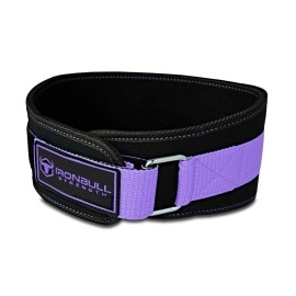 Iron Bull Strength Women Weight Lifting Belt - High Performance Neoprene Back Support - Light Weight & Heavy Duty Core Support for Weightlifting and Fitness (Black/Purple, Large)