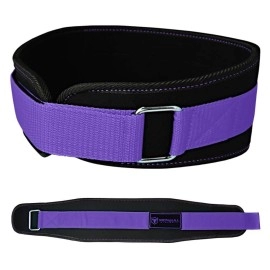 Iron Bull Strength Women Weight Lifting Belt - High Performance Neoprene Back Support - Light Weight & Heavy Duty Core Support for Weightlifting and Fitness (Black/Purple, Large)