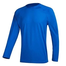Mens Swim Shirts Rashguard Sun Shirt Upf 50 Uv Sun Protection Outdoor Long Sleeve T-Shirt Swimwear Blue Xl