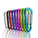 UPINS 100Pcs Aluminum Locking Carabiner Spring Clips Hook Keychain D Shape Buckle Pack