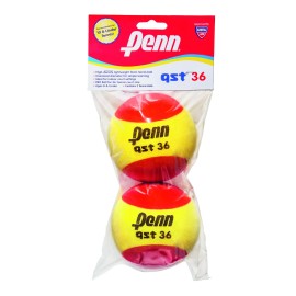 Penn Qst 36 Tennis Balls - Youth Foam Red Tennis Balls For Beginners - 2 Ball Polybag