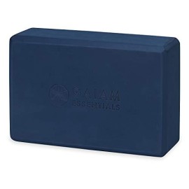 Gaiam Essentials Yoga Brick Sold As Single Block Eva Foam Block Accessories For Yoga, Meditation, Pilates, Stretching (Navy)