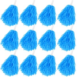 Faxco 12Pack Plastic Pom Poms Cheerleading Pom Poms Sports Dance Cheer Plastic Pom Pom For Rooters,Cheering Squard,Cheering Team