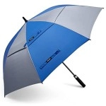 G4Free 68 Inch Automatic Open Golf Umbrella Extra Large Oversize Double Canopy Vented Windproof Waterproof Stick Umbrellas(Sapphire/Gray)