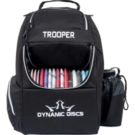 Dynamic Discs Trooper Disc Golf Backpack Black Frisbee Disc Golf Bag With Up To A 25 Disc Capacity Introductory Disc Golf Backpack Lightweight And Durable